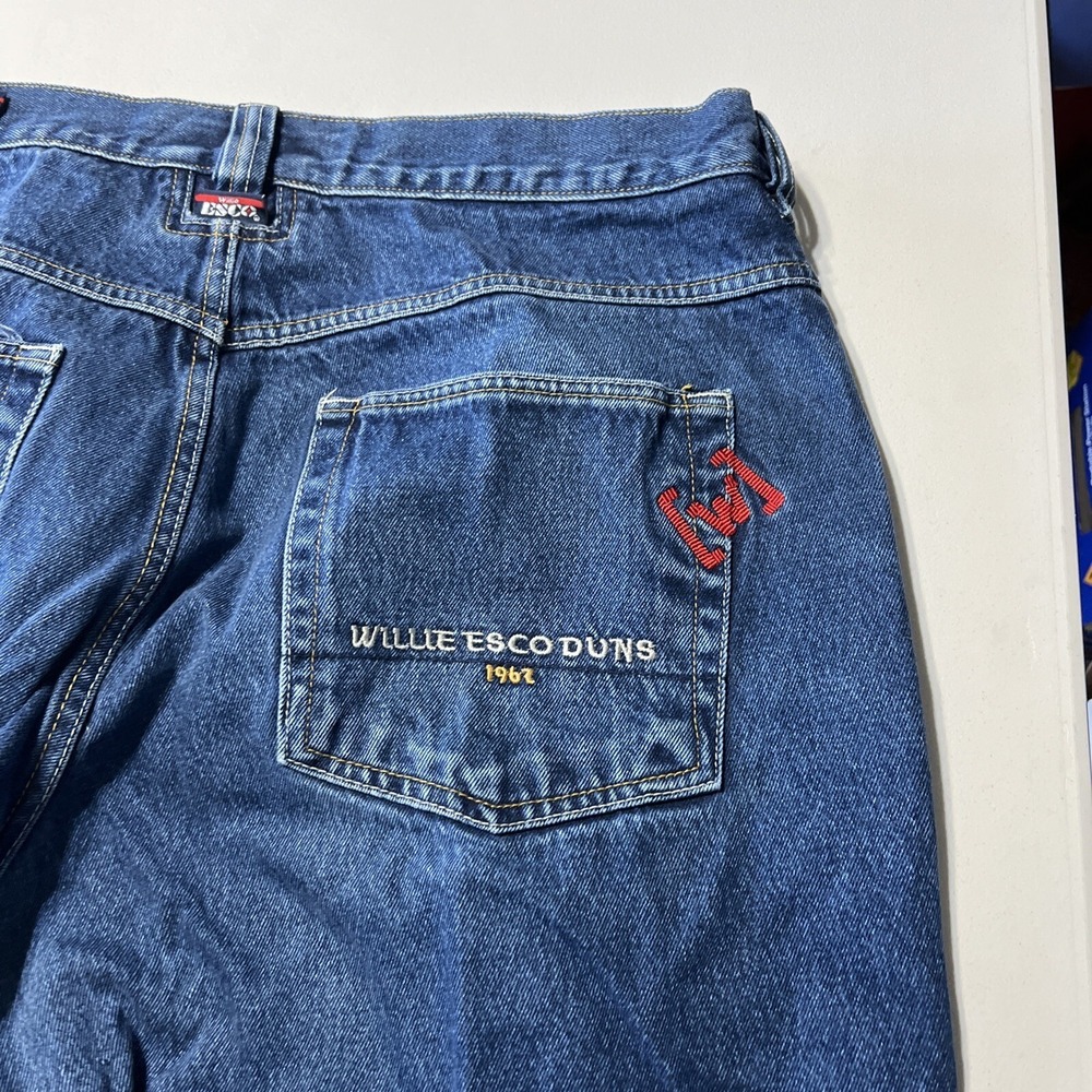 Vintage Willie Esco Duns Jeans Mens 38x34 Blue Pants Baggy Loose 90s Y2K Hip Hop - Picture 10 of 16